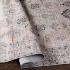 Beige Beckett Vintage Washable Area Rug Hauteloom