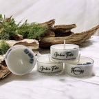 Amber Tides, Premium Coconut-soy Wax Tea Light Crystal Candle, 1oz, detail shot - House Of Avana