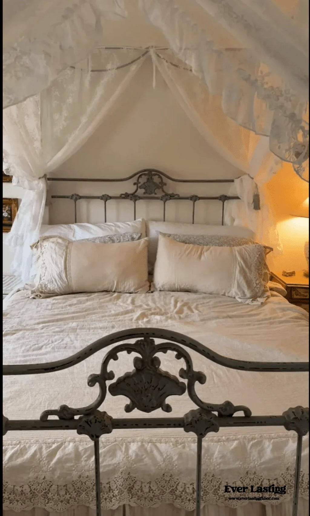 Amelie Lace Embroidered Linen Cotton Bedding Set Ever Lasting