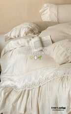 Amelie Lace Embroidered Linen Cotton Bedding Set Ever Lasting