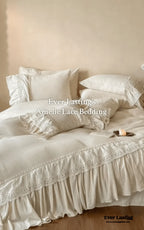 Amelie Lace Embroidered Linen Cotton Bedding Set Ever Lasting