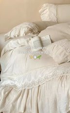Amelie Lace Embroidered Linen Cotton Bedding Set Ever Lasting