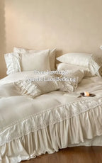 Amelie Lace Embroidered Linen Cotton Bedding Set Ever Lasting
