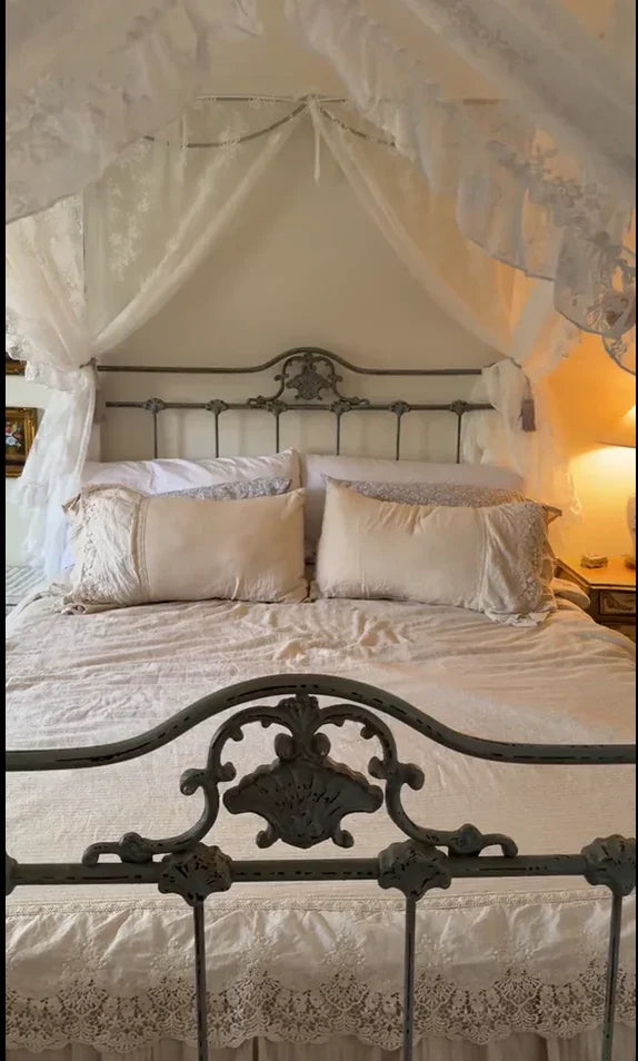 Amelie Lace Embroidered Linen Cotton Bedding Set Ever Lasting