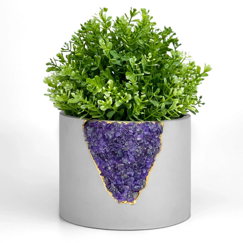 Amethyst Inch Ceramic Planter Pot, front view - House Of Avana