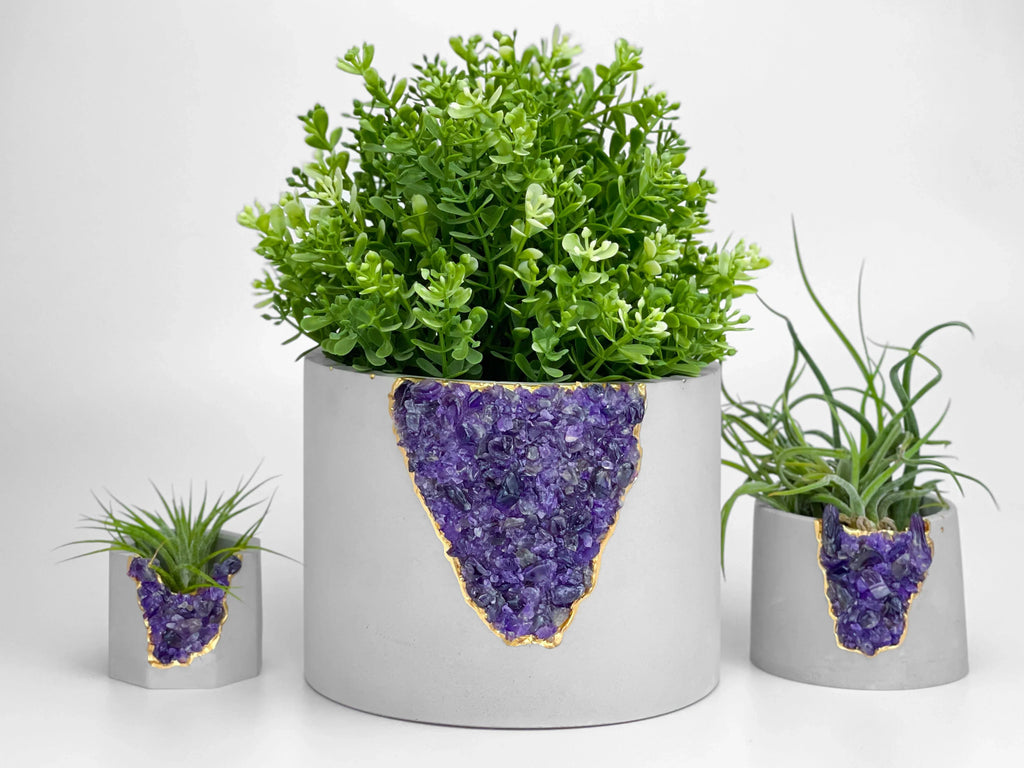 Amethyst Inch Ceramic Planter Pot, back view - House Of Avana