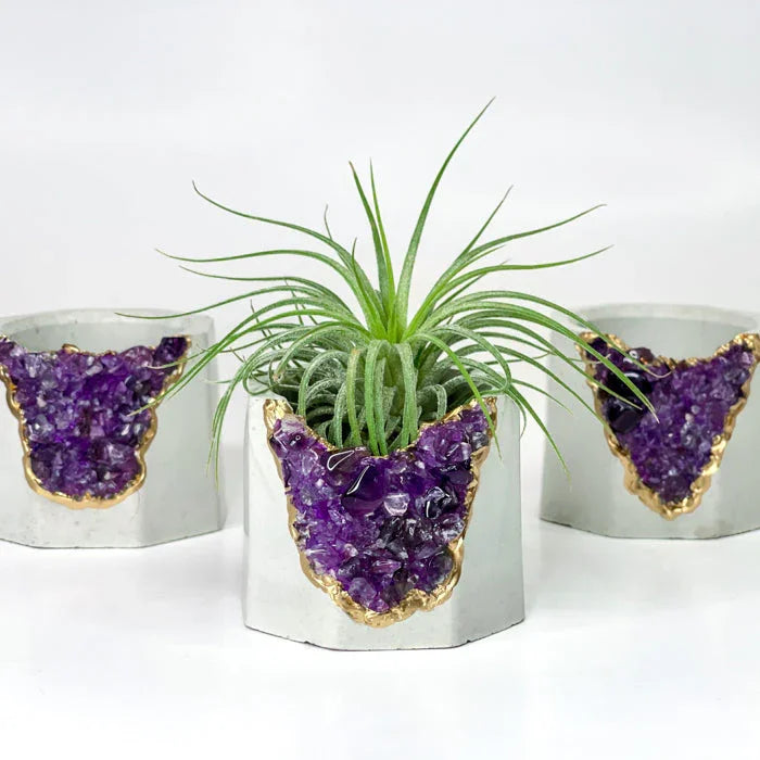 Amethyst Candle Holder, back view - House Of Avana