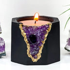 Amethyst Candle Holder | Dark, side view - House Of Avana