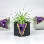Amethyst Candle Holder | Dark, detail shot - House Of Avana