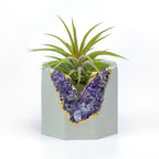 Amethyst Geode Planter Natural Stone Indoor Decorative Container, lifestyle image - House Of Avana