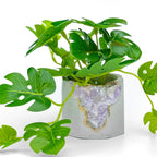 Amethyst Geode Planter, Natural Stone Madagascar Crystal Home Decor, detail shot - House Of Avana