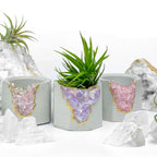 Amethyst Geode Planter, Natural Stone Madagascar Crystal Home Decor, top view - House Of Avana