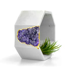 Amethyst Geode Planter Natural Stone Purple Home Decor Accent, detail shot - House Of Avana
