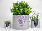 Amethyst Glass Inch Planter for Plants and Flowers, back view - House Of Avana