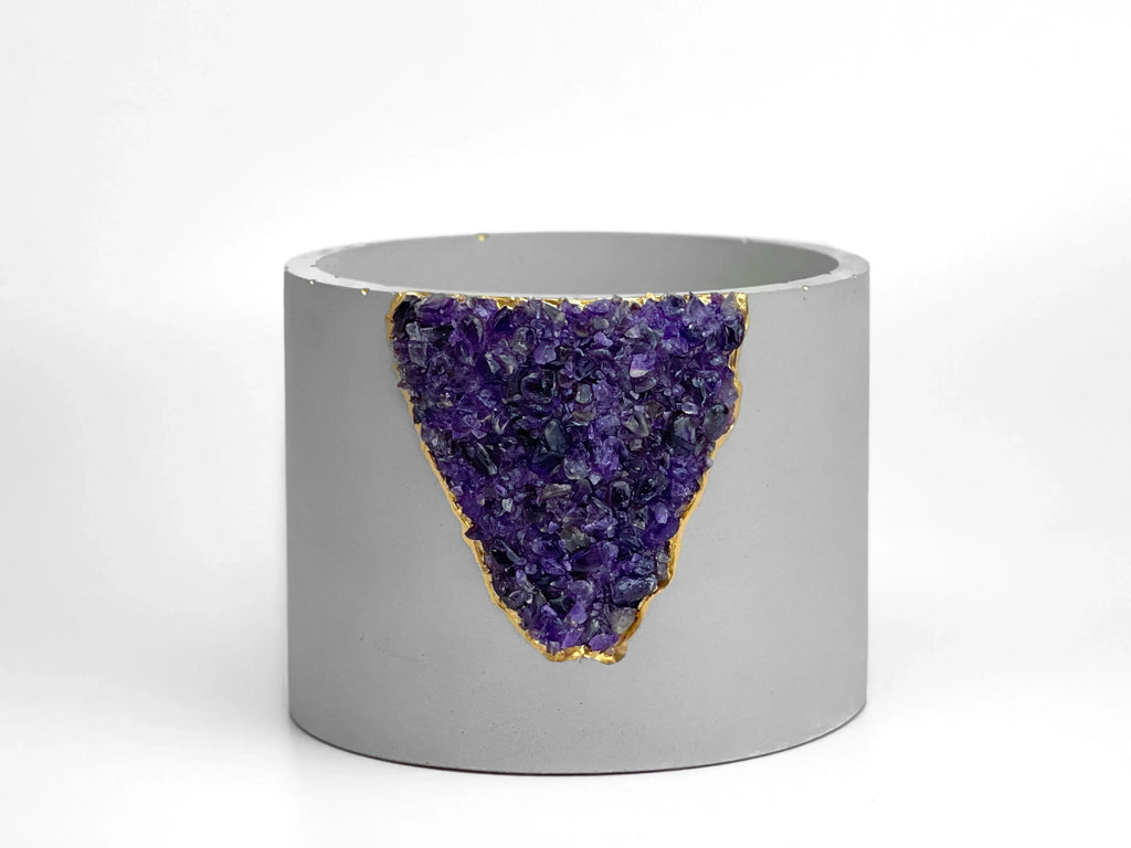 Purple amethyst planter, 6 inch ceramic container - House of Avana