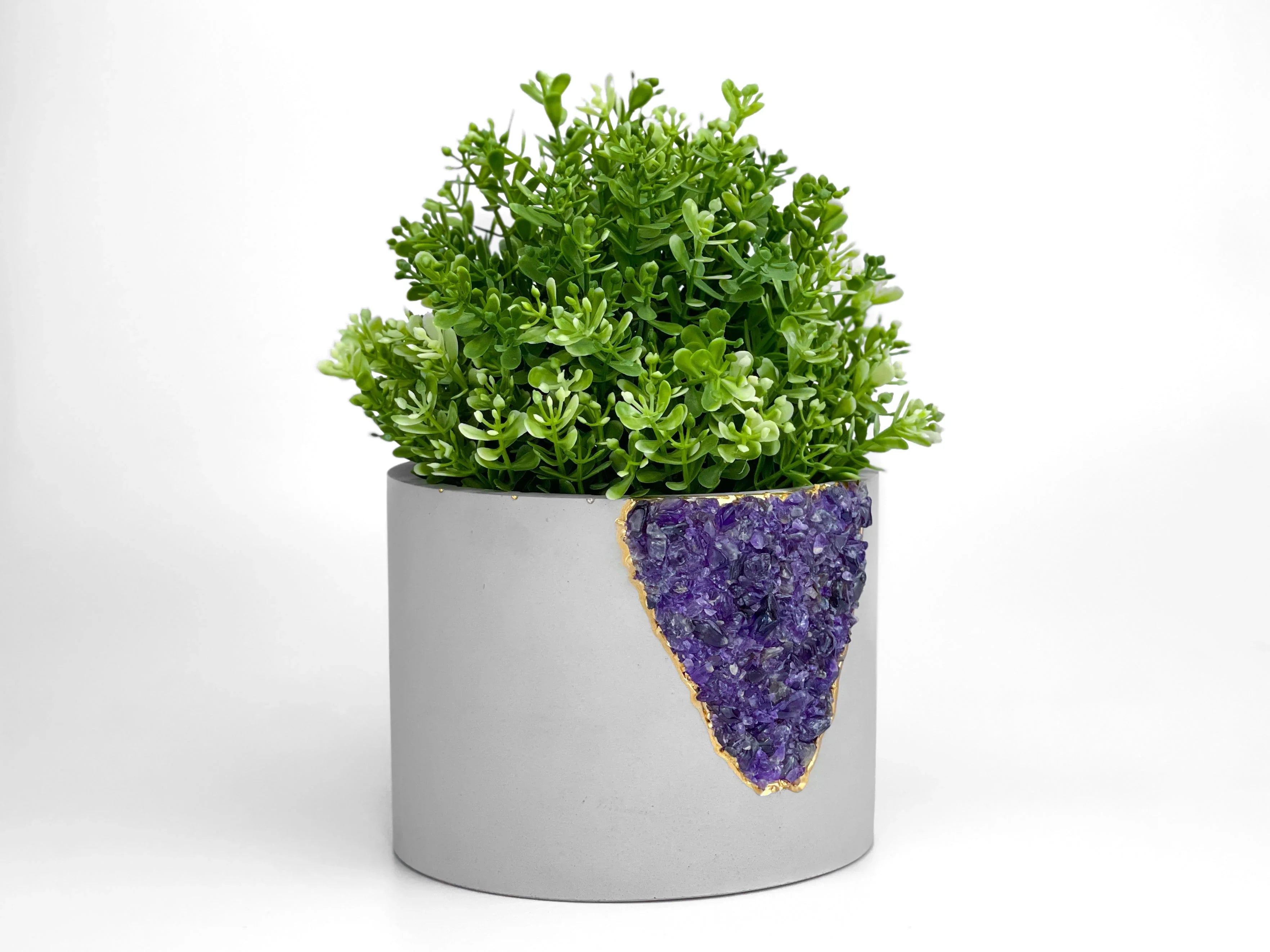 Purple amethyst planter, 6 inch ceramic container - House of Avana