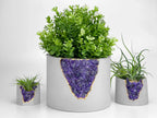 Purple amethyst planter, 6 inch ceramic container - House of Avana