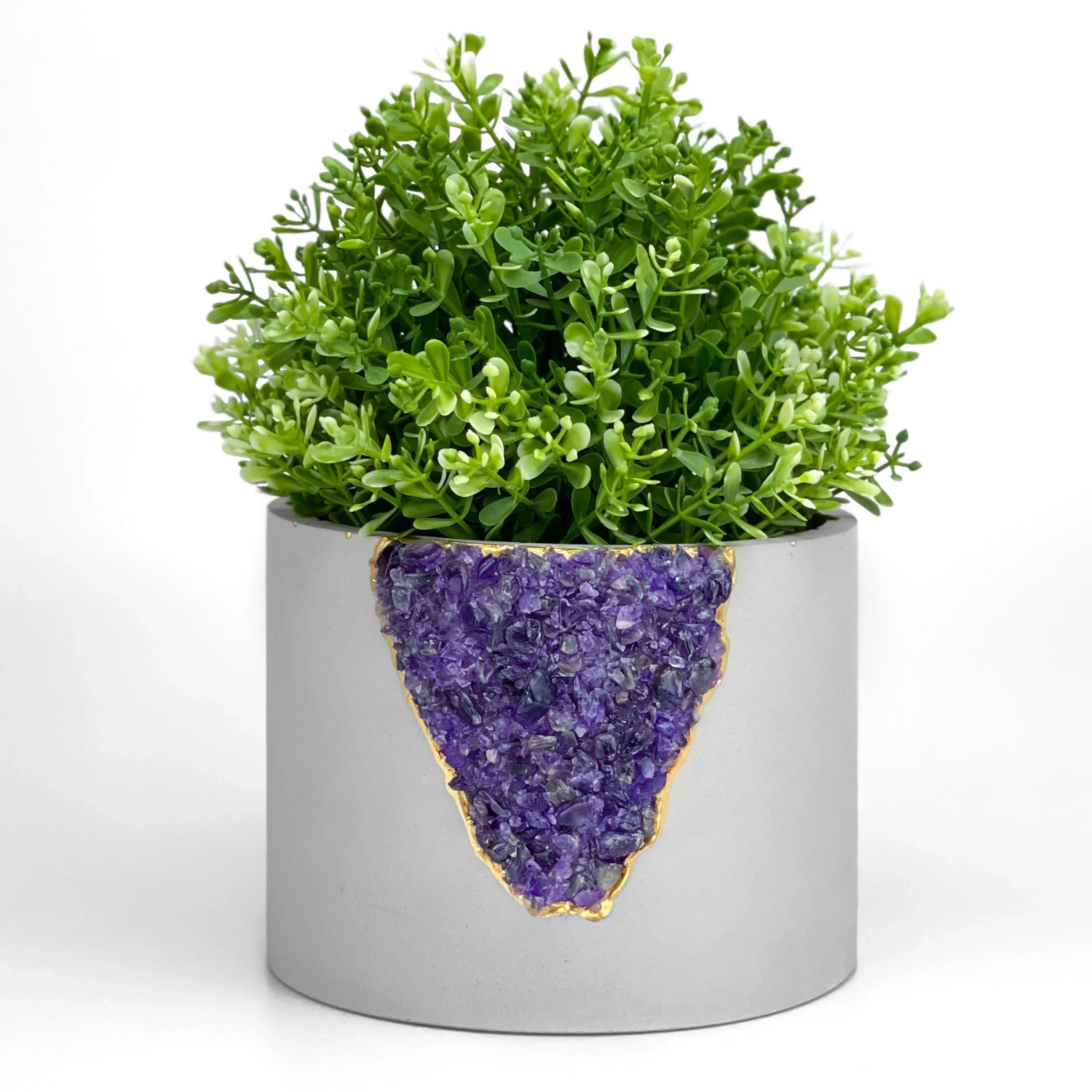 Purple amethyst planter, 6 inch ceramic container - House of Avana