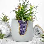 Amethyst Purple Glass Layer Aura Planter, front view - House Of Avana