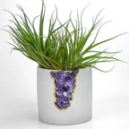 Amethyst Purple Glass Layer Aura Planter, side view - House Of Avana