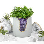 Amethyst Purple Glass Layer Aura Planter, detail shot - House Of Avana
