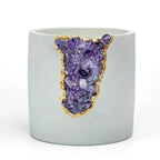 Amethyst Purple Glass Layer Aura Planter, top view - House Of Avana