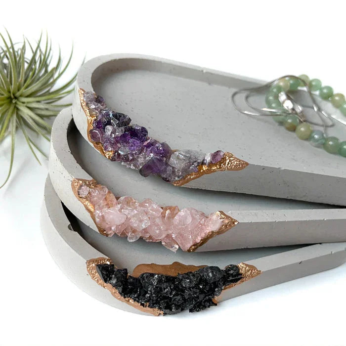 Amethyst Vanity Tray, side view - House Of Avana