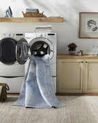 Aqua Rosman Washable Area Rug Hauteloom