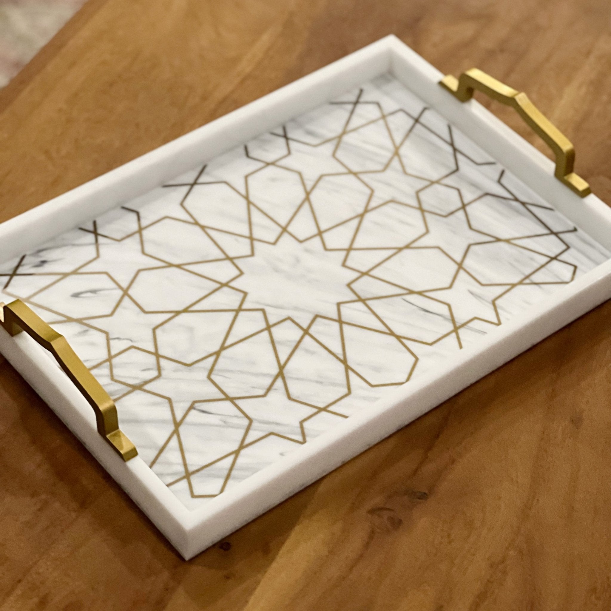 Andalus Serving Tray Tea + Linen