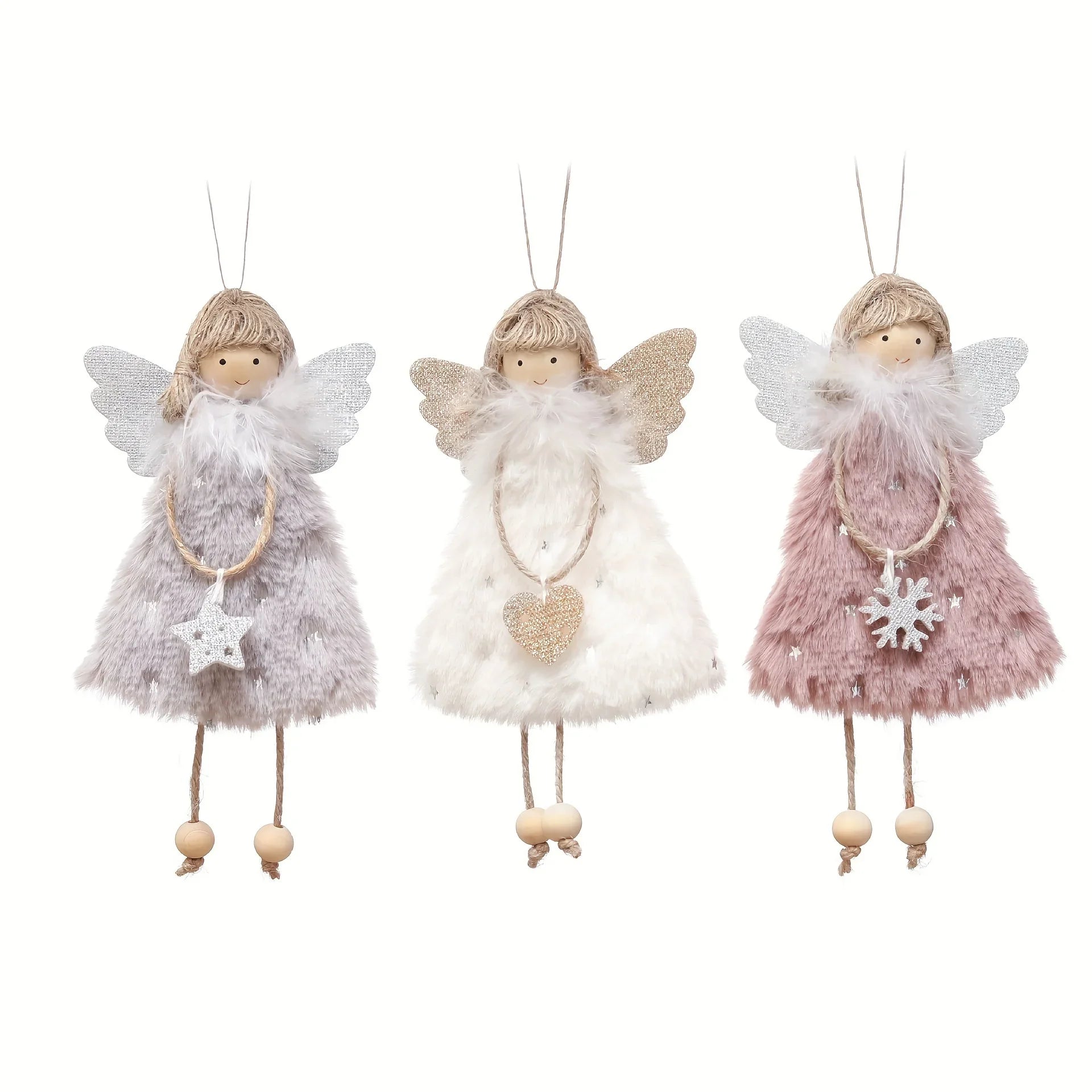 3pcs Plush Angel Doll Pendants - Perfect for Christmas, New Year's, Birthdays, Weddings & Valentine's Day Decorations House Of Avana