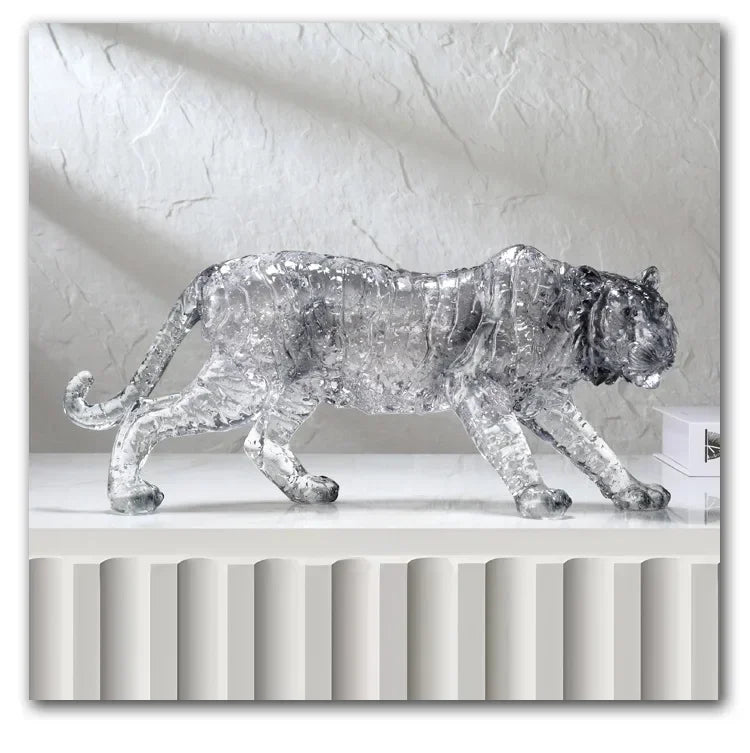 Animal Sculpture - Golden Leopard Ornament, texture detail - House Of Avana