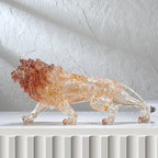 Animal Sculpture - Golden Leopard Ornament, side view - House Of Avana