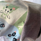 Animals In Boxes Multi Knitted Cotton Baby Blanket PushpLinen