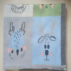 Animals In Boxes Multi Knitted Cotton Baby Blanket PushpLinen
