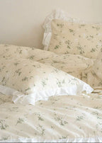 Annie Lace Ruffle Floral Bedding Set / Cream Blue, alternate view - House Of Avana