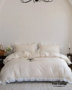 Annie Lace Ruffle Floral Bedding Set / Pink Ever Lasting