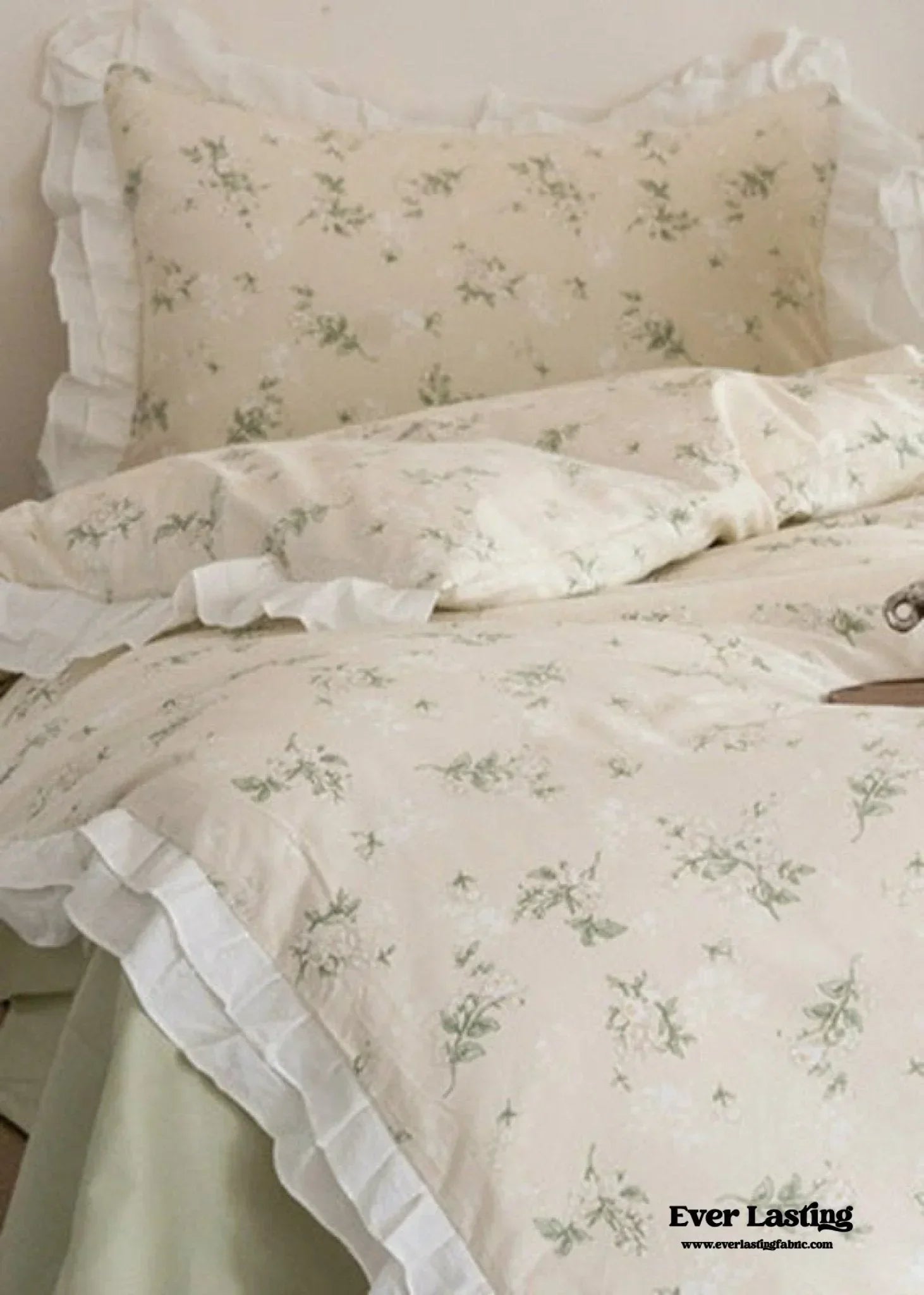 Annie Lace Ruffle Floral Bedding Set / Pink, alternate view - House Of Avana
