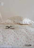 Annie Lace Ruffle Floral Bedding Set / Pink, alternate view - House Of Avana