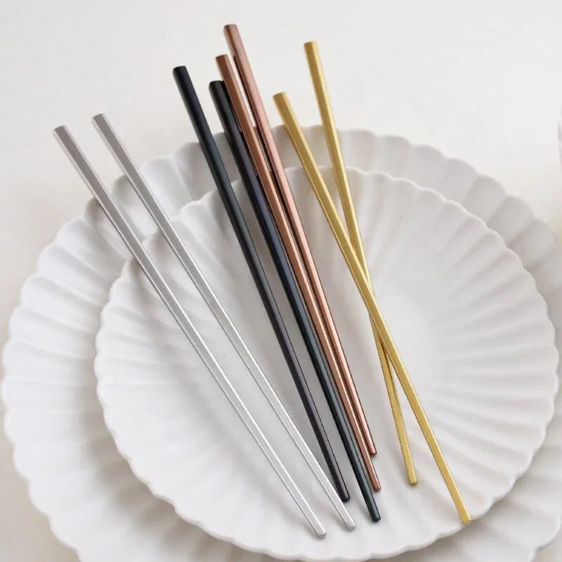 Annie Rose Gold Chopsticks - Set of 4 Tea + Linen