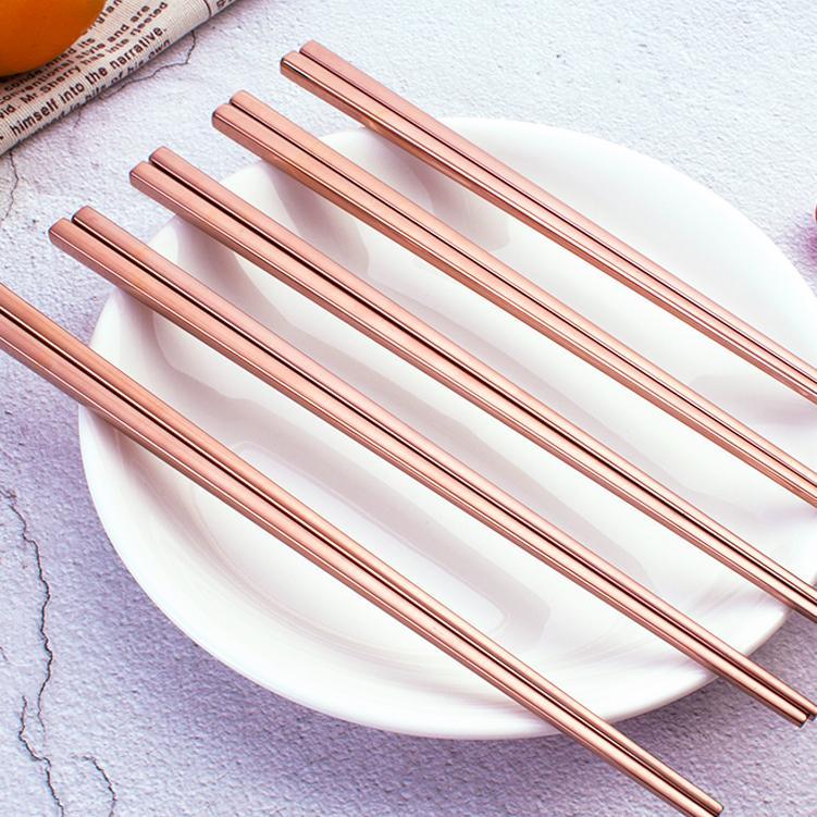 Annie Rose Gold Chopsticks - Set of 4 Tea + Linen