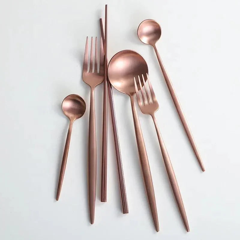 Annie Rose Gold Cocktail Stirrers -  Set of 4 Tea + Linen