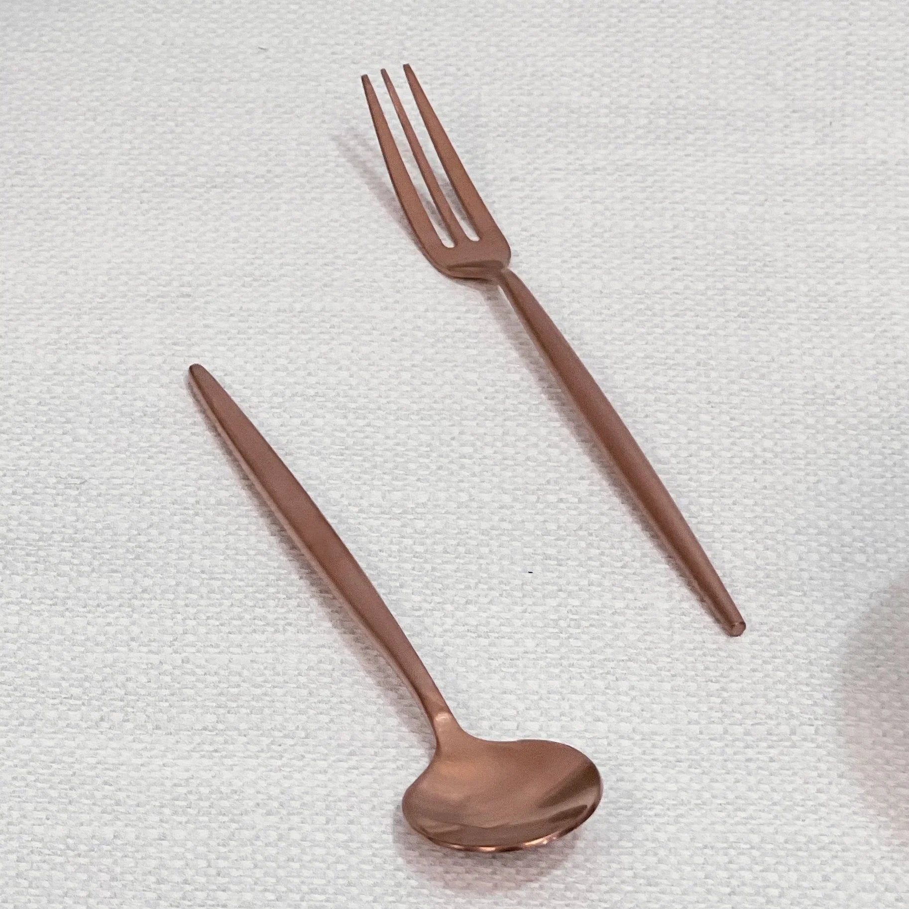 Annie Rose Gold Dessert Flatware, front view - House Of Avana