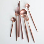 Annie Rose Gold Flatware 6 pc Set Tea + Linen