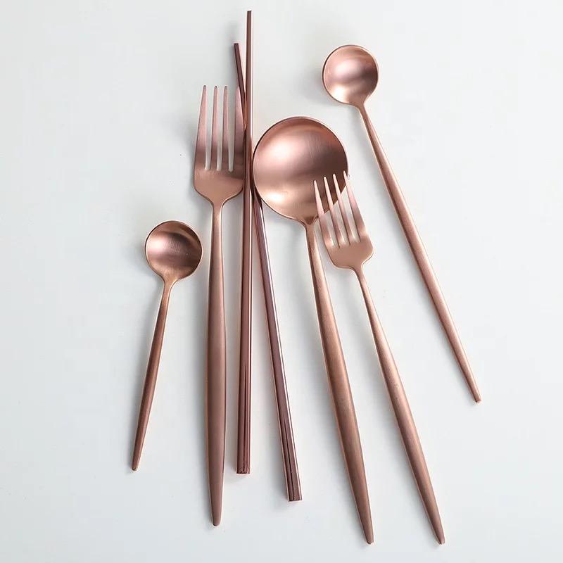 Annie Rose Gold Flatware 6 pc Set Tea + Linen