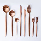 Annie Rose Gold Flatware 6 pc Set Tea + Linen
