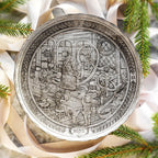 2025 Annual Plate- Santa's Workshop (pewter), front view - House Of Avana