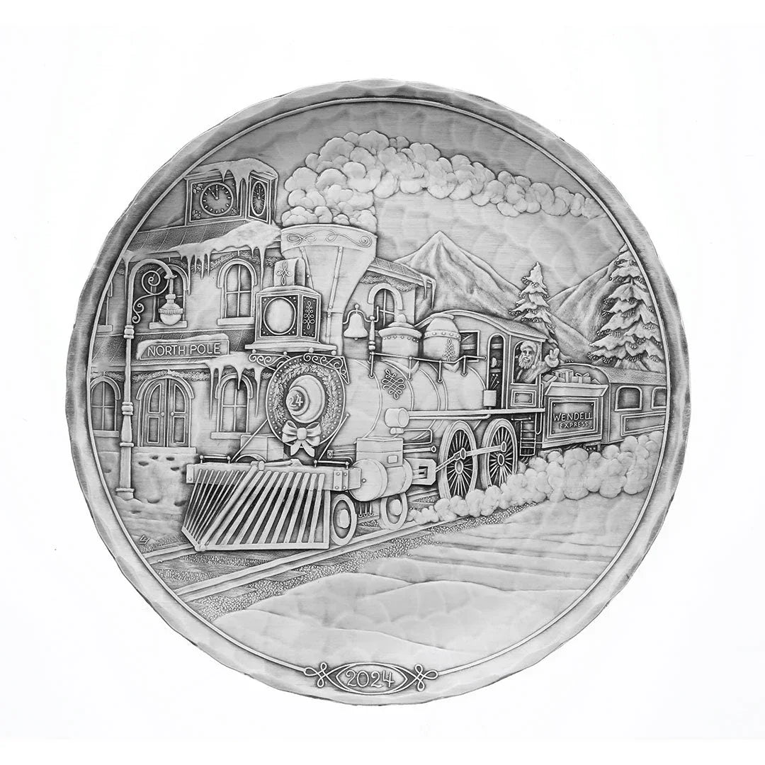 2024 Annual Plate- the Wendell Express (pewter), back view - House Of Avana