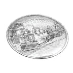 2024 Annual Plate- the Wendell Express (pewter), detail shot - House Of Avana