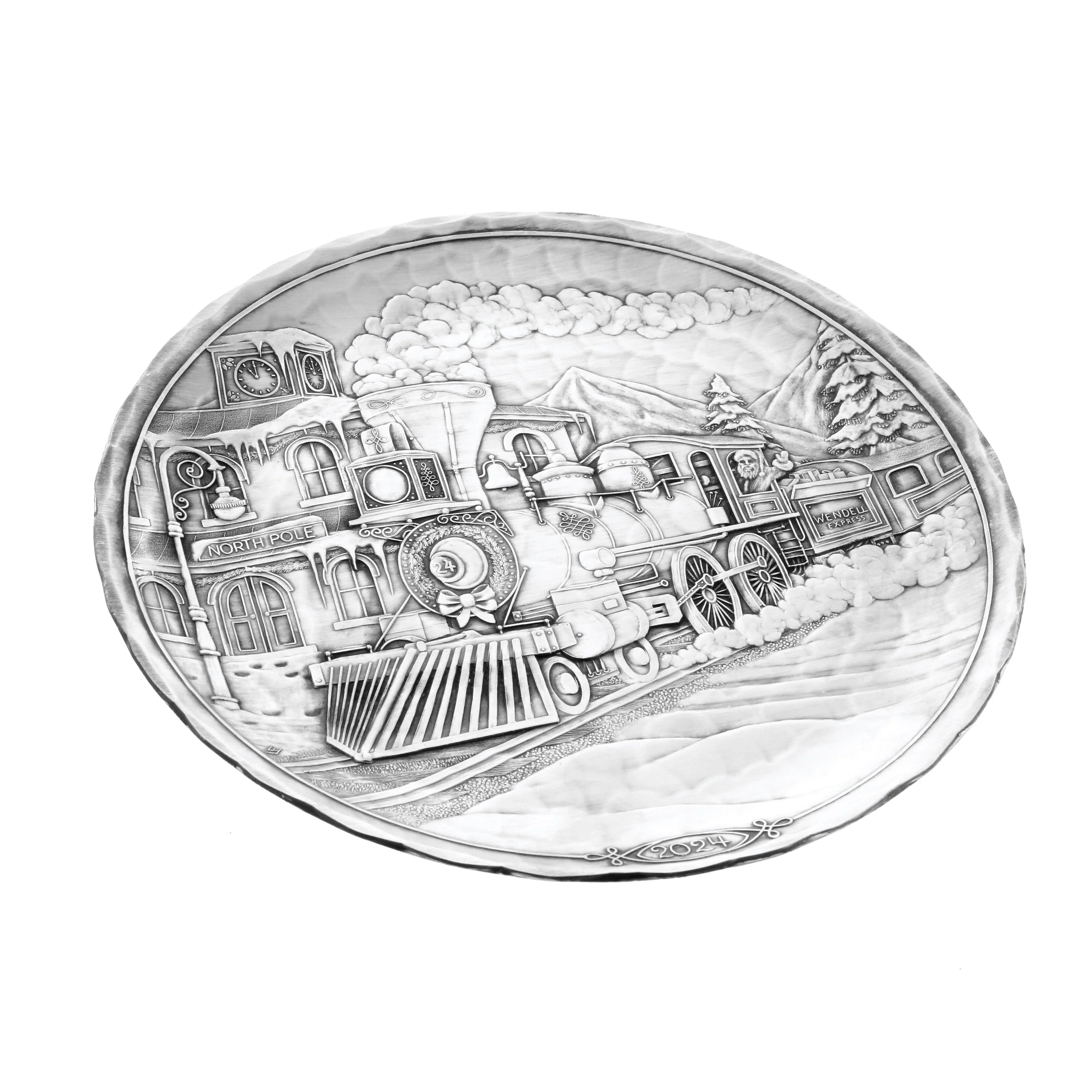 2024 Annual Plate- the Wendell Express (pewter), detail shot - House Of Avana