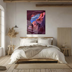 Antelope Canyon View Glass Wall Art – Vivid Desert Rock Formation Uv Print-kafcd033, detail shot - House Of Avana